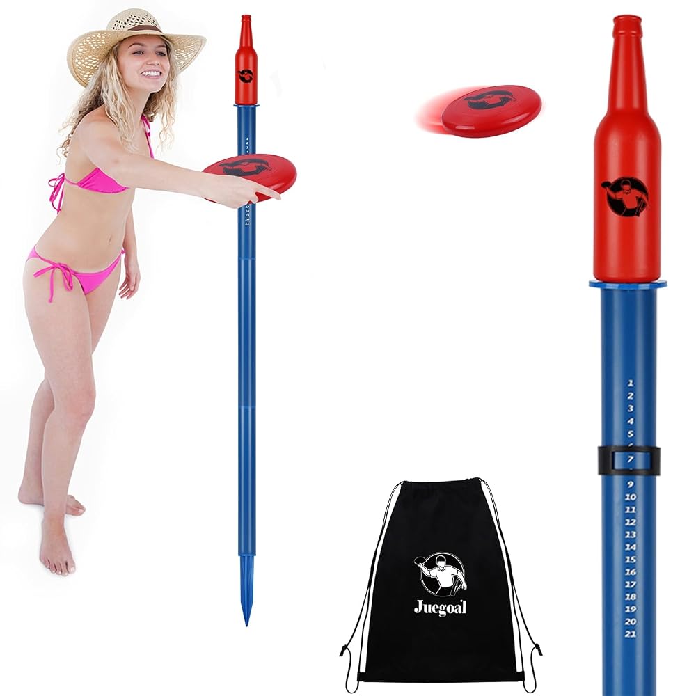 Juegoal Outdoor Flying Disc Game Set Upgrade, Yard Games Bottle Drop Frisbee Set for Family Adults and Kids, Outside Fun Disc Toss Game for Beach Lawn Backyard Park Camping