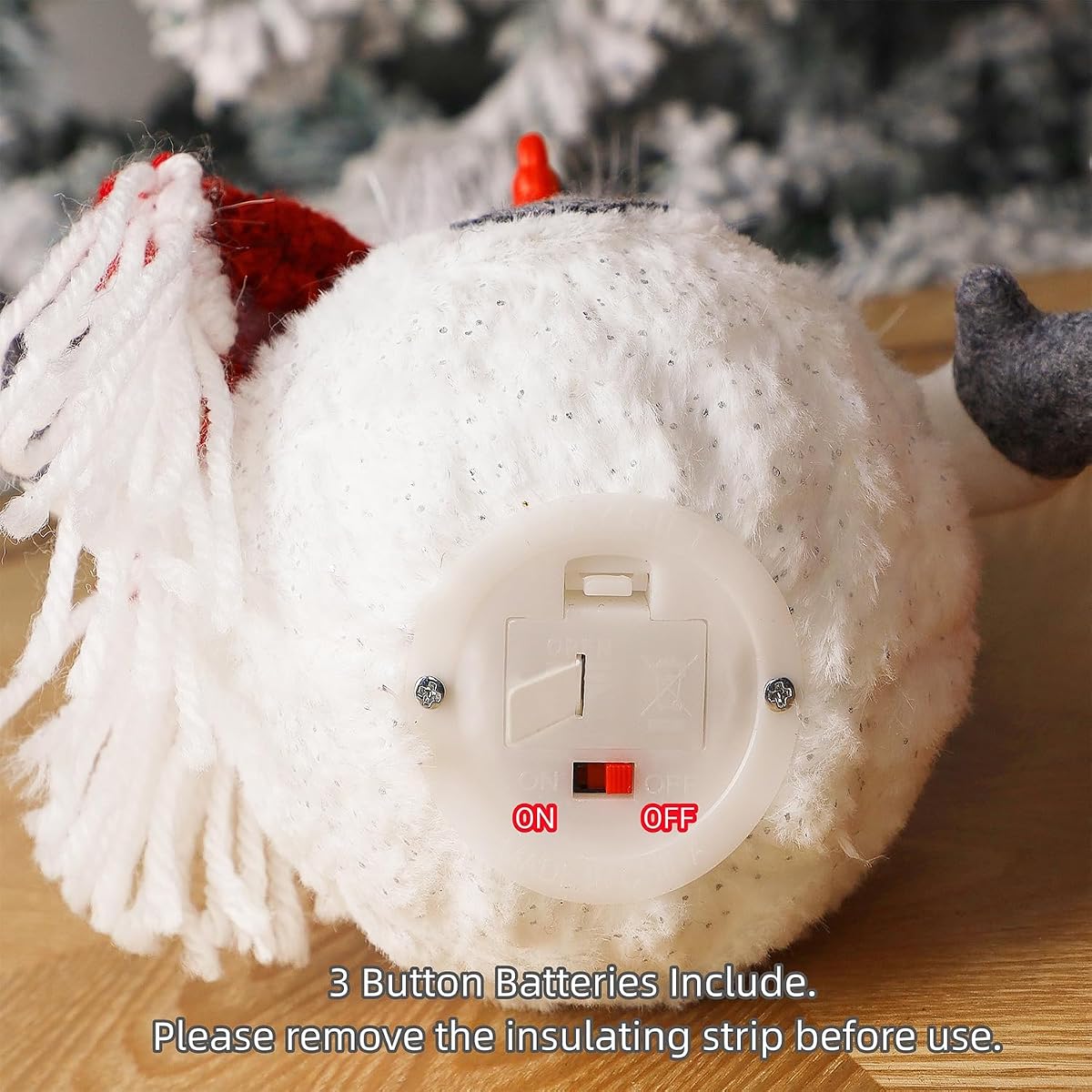 Juegoal 2 Pack Christmas Table Decorations, 10 Inch Lighted Snowmen Figurines, Light Up Snowman Holiday Present, Battery Operated Xmas Gifts Winter Tabletop Ornaments Dinner Party Supplies - detail image 4