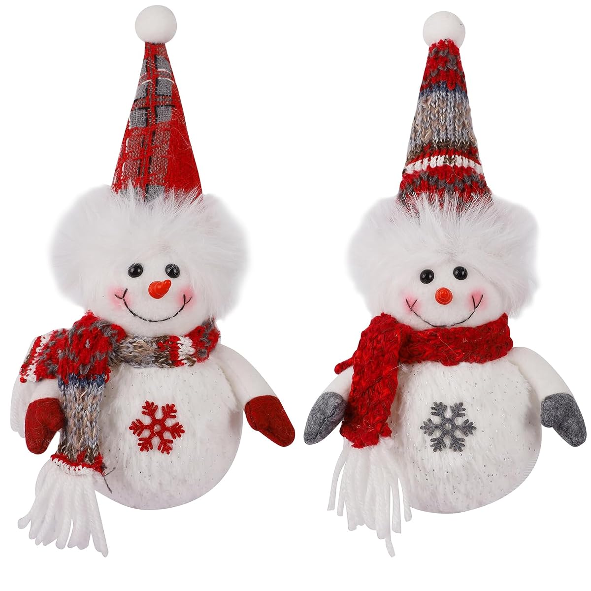Juegoal 2 Pack Christmas Table Decorations, 10 Inch Lighted Snowmen Figurines, Light Up Snowman Holiday Present, Battery Operated Xmas Gifts Winter Tabletop Ornaments Dinner Party Supplies - detail image 6