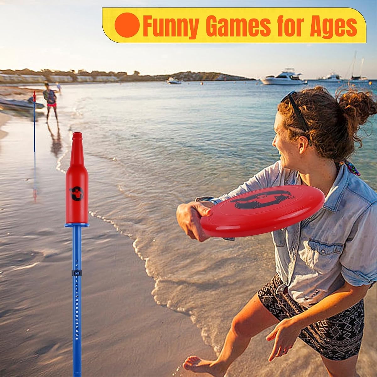 Juegoal Outdoor Flying Disc Game Set, Yard Games Set, Outside Fun Disc Toss Game for Beach Lawn Backyard Park Camping - 细节图 5