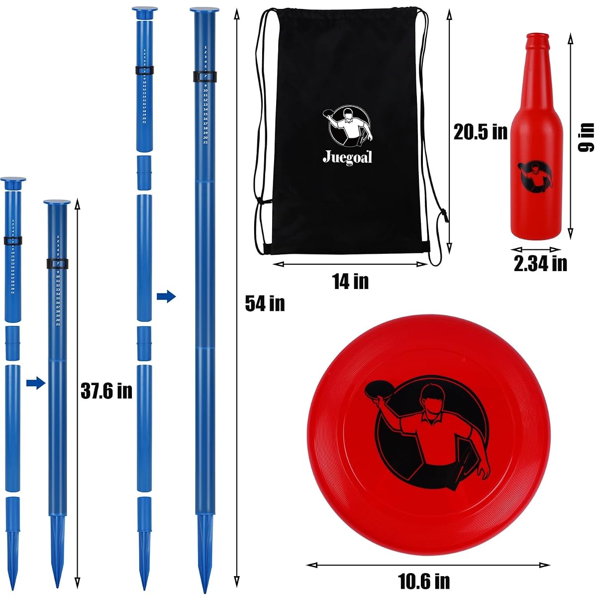 Juegoal Outdoor Flying Disc Game Set Upgrade, Yard Games Bottle Drop Frisbee Set for Family Adults and Kids, Outside Fun Disc Toss Game for Beach Lawn Backyard Park Camping - imagem de detalhe 3