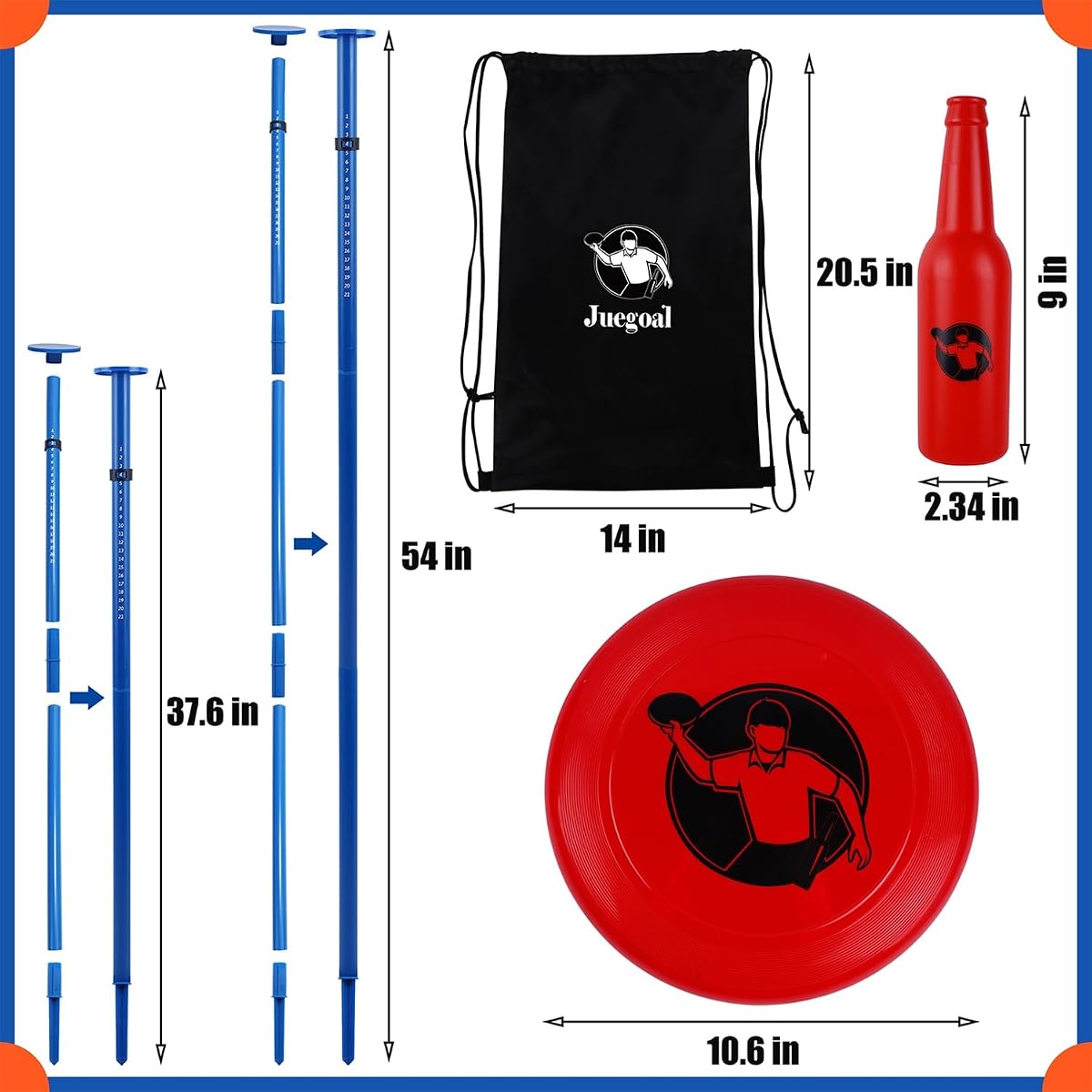 Juegoal Outdoor Flying Disc Game Set, Yard Games Set, Outside Fun Disc Toss Game for Beach Lawn Backyard Park Camping - 细节图 3