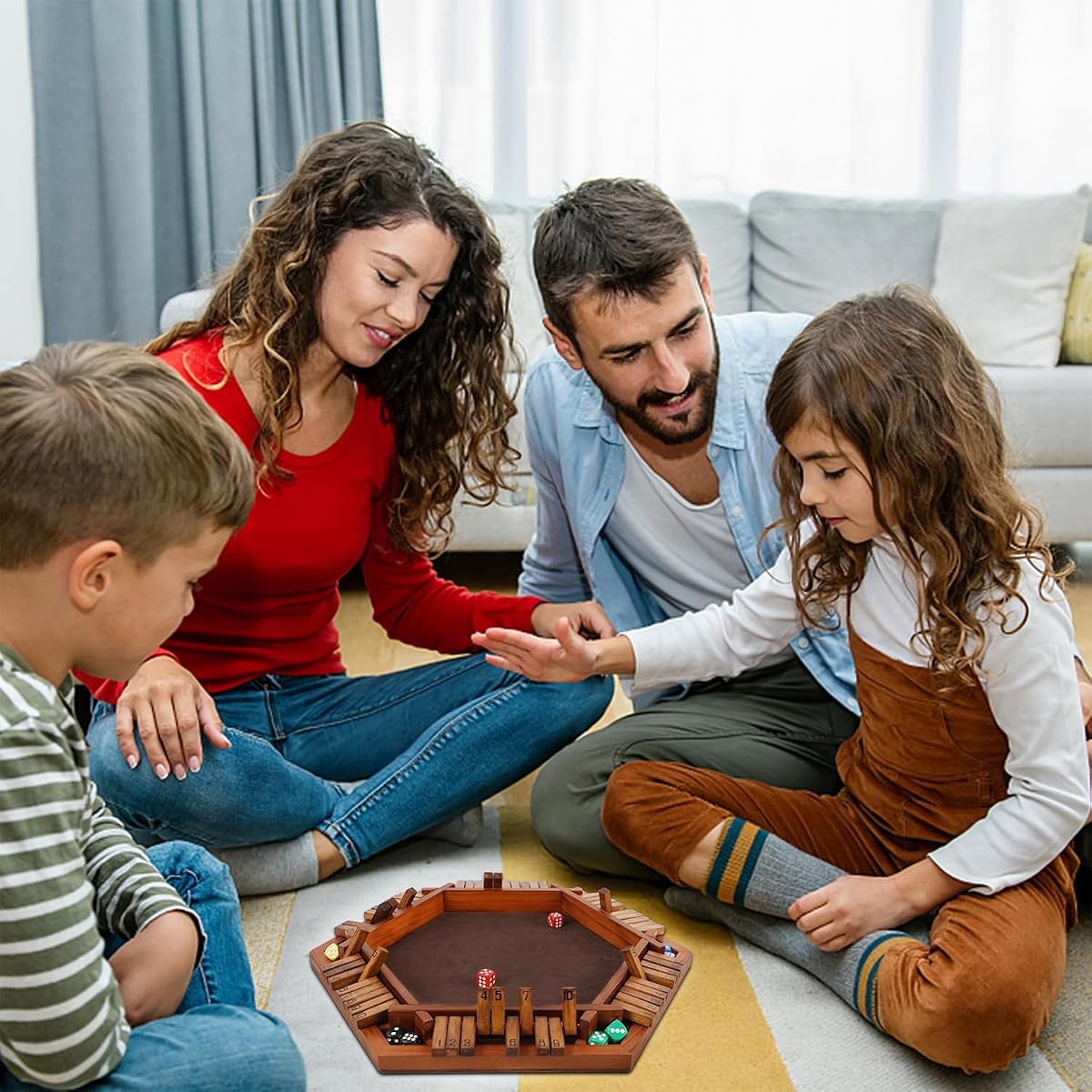 Juegoal Wooden Shut The Box Dice Game for 1-6 Players, Upgrade Tabletop Board Game with 12 Dice for Kids Adults Families, Classics Travel Portable Classroom Home Party Pub Board Game Sets - imagen de detalle 4