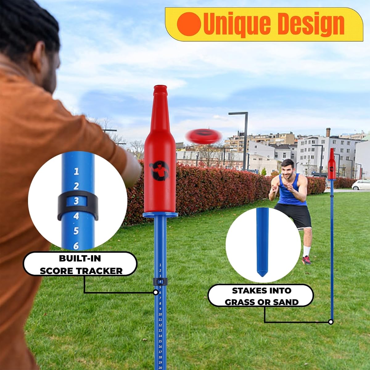 Juegoal Outdoor Flying Disc Game Set, Yard Games Set, Outside Fun Disc Toss Game for Beach Lawn Backyard Park Camping - 细节图 2