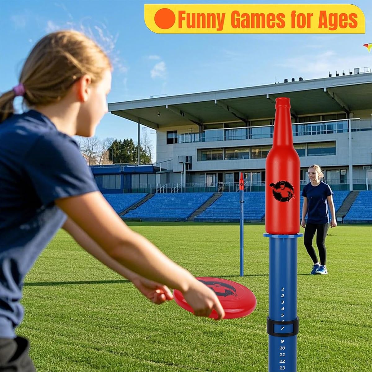 Juegoal Outdoor Flying Disc Game Set Upgrade, Yard Games Bottle Drop Frisbee Set for Family Adults and Kids, Outside Fun Disc Toss Game for Beach Lawn Backyard Park Camping - imagem de detalhe 5