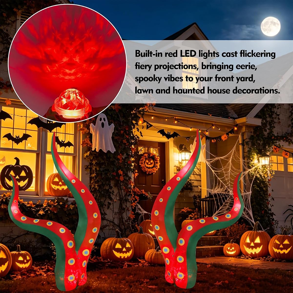 Juegoal Halloween Inflatables Octopus Tentacle, Outdoor Halloween Decor - imagem de detalhe 1
